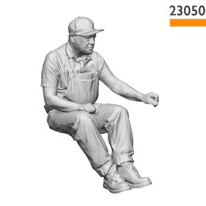 23050 Seated Engineer using Regulator (unpainted)